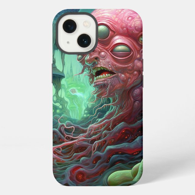 Alien Creature Surreal Horror Art iPhone Case (Back)