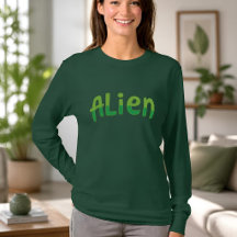 Alien Cute Playful Space Alien Green Typography
