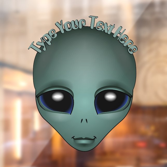 Alien Decal Custom Cute Alien Grey Window Cling (Sheet 2)