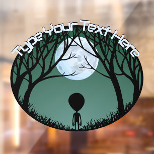 Alien Decal Custom Cute Alien Grey Window Cling