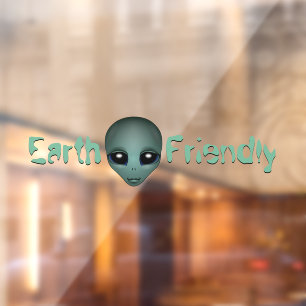 Alien Decal Custom Cute Alien Grey Window Cling