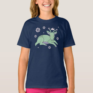 Alien Deer Folk Art Whimsical Green Fawn T-Shirt