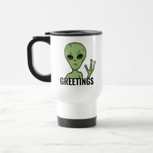 Alien Digital Art Greetings   Travel Mug