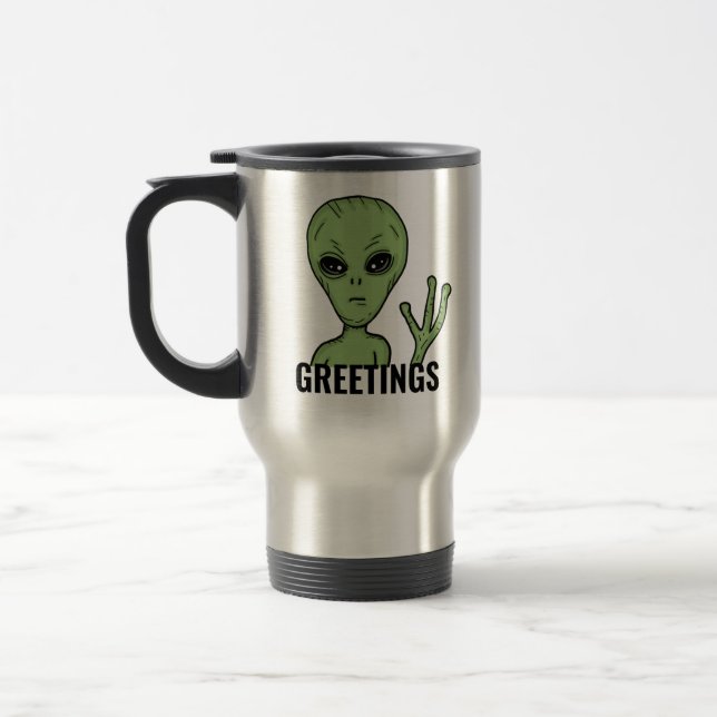 Alien Digital Art Greetings  Travel Mug (Left)