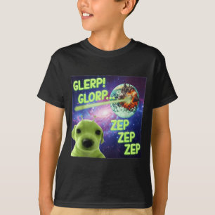 Alien Dog Meme Glerp Glorp Funny Space Laser Gift  T-Shirt