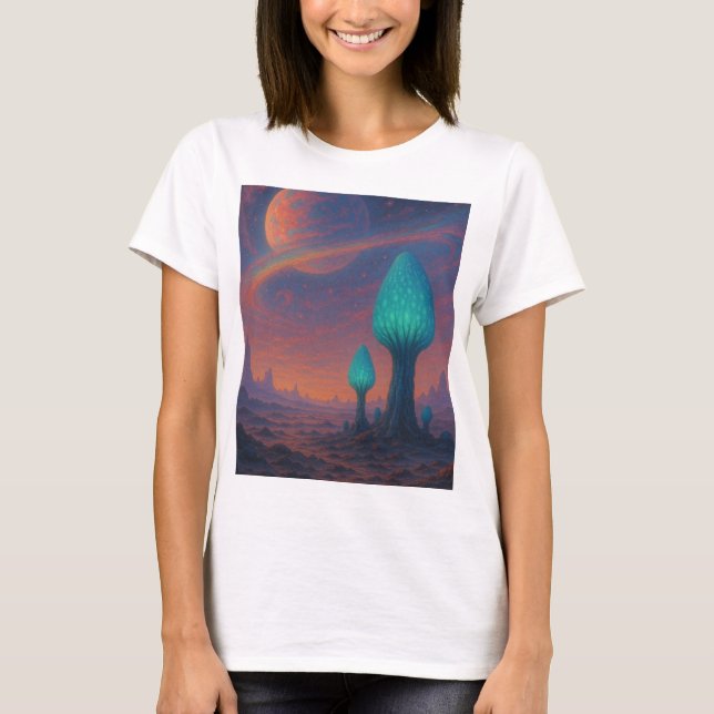 Alien Dreamscape Glow – Cosmic Exploration Shirt (Front)
