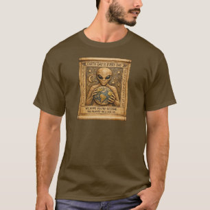 Alien Earth Day Egyptian Papyrus T-Shirt