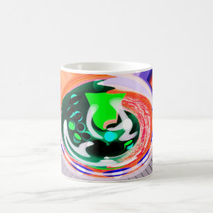 Alien earth planet funky art coffee mug