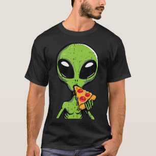 Alien Eating Pizza Funny Ufo Snack Food Men Boys K T-Shirt