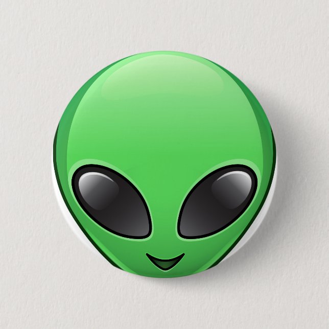 alien emoji 6 cm round badge (Front)