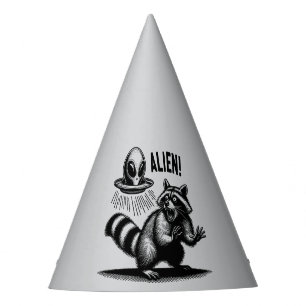 Alien Encounter Tin Hat Style, Scared Racoon