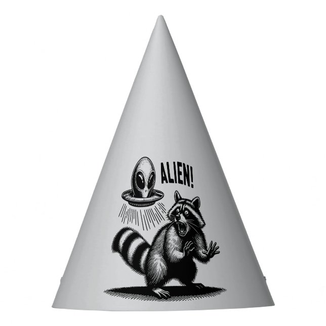 Alien Encounter Tin Hat Style, Scared Racoon  (Front)
