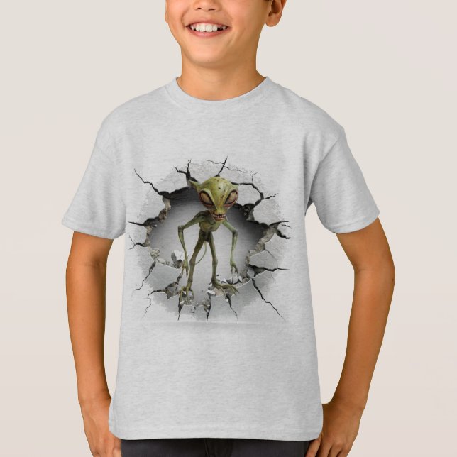 Alien escaping from a wall T-Shirt (Front)