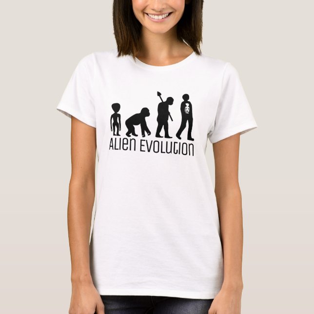 Alien Evolution, Extraterrestrial Alien T-Shirt (Front)