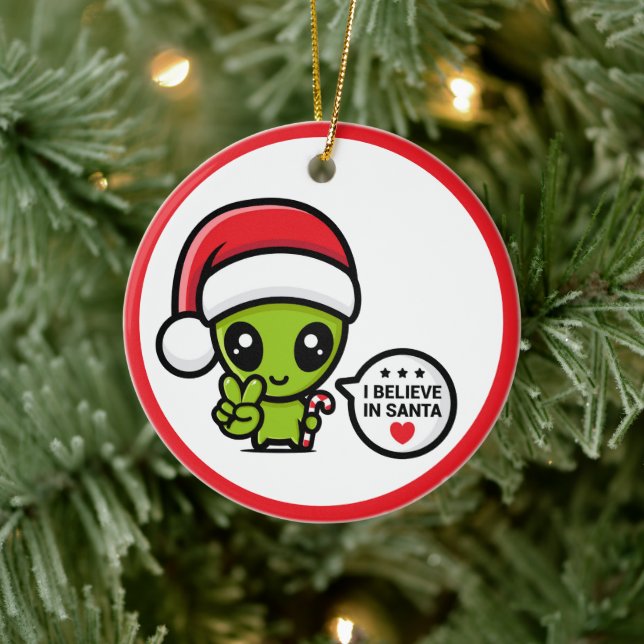 Alien Extraterrestrial Martian Christmas Ornament (Tree)