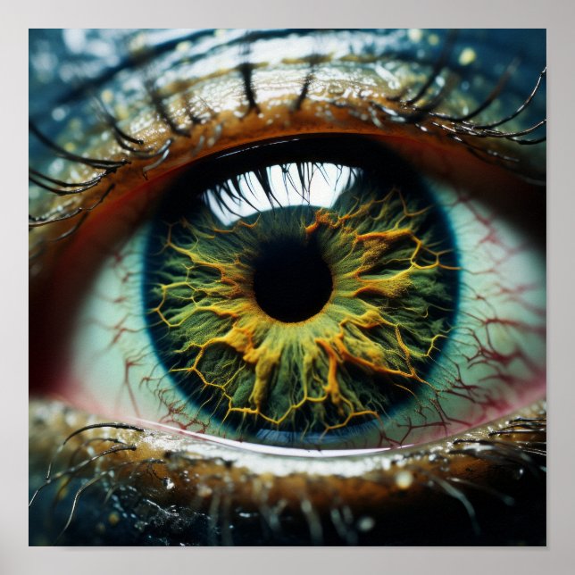 Alien Eye Close-Up Macro Photo - Unique and Myster Poster (Front)