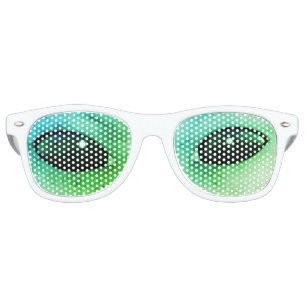 ALIEN EYES. GREEN EXTRATERRESTRIAL EYES RETRO SUNGLASSES