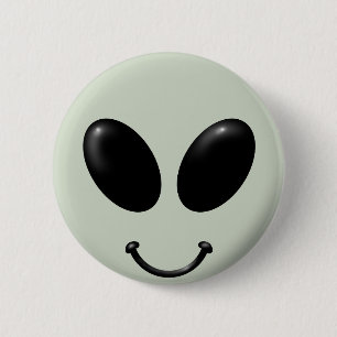 Alien Face 6 Cm Round Badge