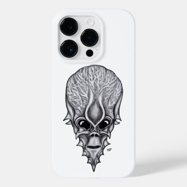 Alien Face , African Skull Facial Reconstruction Case-Mate iPhone Case (Back)