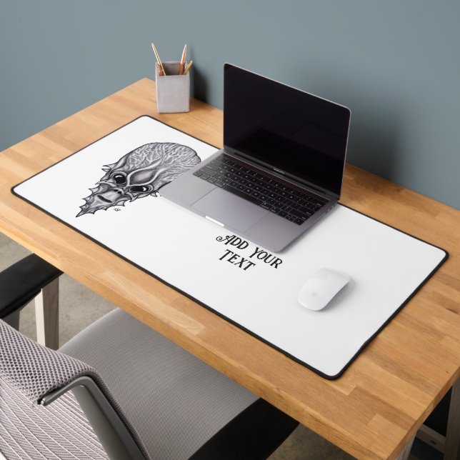 Alien Face , African Skull Facial Reconstruction Desk Mat (Office 2)