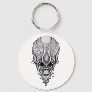 Alien Face , African Skull Facial Reconstruction Key Ring