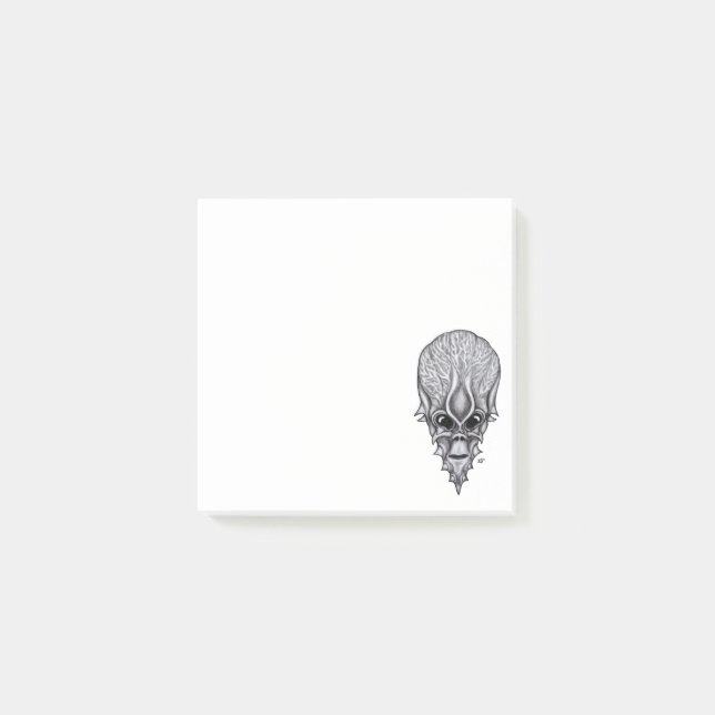 Alien Face , African Skull Facial Reconstruction Post-it Notes (Front)