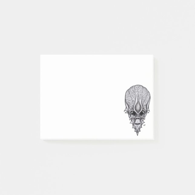 Alien Face , African Skull Facial Reconstruction Post-it Notes (Front)