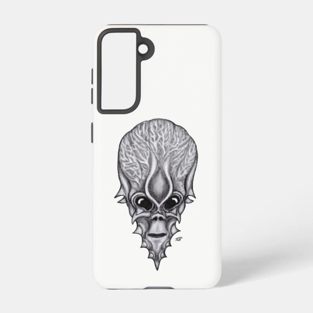 Alien Face , African Skull Facial Reconstruction Samsung Galaxy S21 Case (Back)