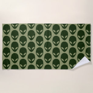 Alien Face Beach Towel