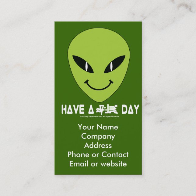 Alien Face Business - Profile Card (Front)