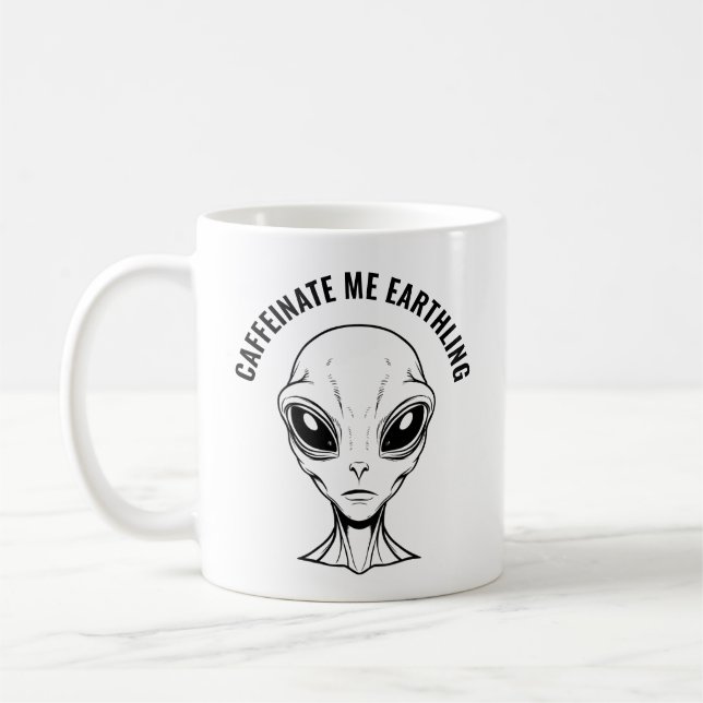 Alien Face Coffee Mug (Left)