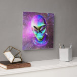 Alien Face come out of the Galaxy Sky Square Wall Clock<br><div class="desc">Alien  Face come in out of The Galaxy Sky if Your in to Sci-fi 
you may like some of my item in my shop come in and have a we look</div>