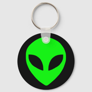 alien face green key ring