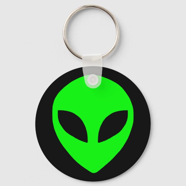 alien face green key ring (Front)