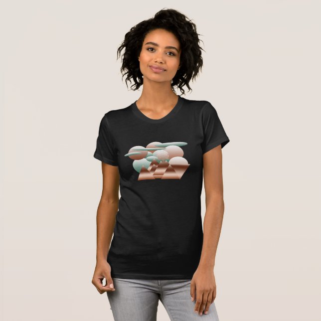 Alien face in abstract space art T-Shirt (Front Full)