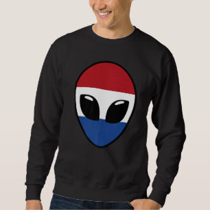 Alien Face Netherlands Holland Dutch Flag Sweatshirt