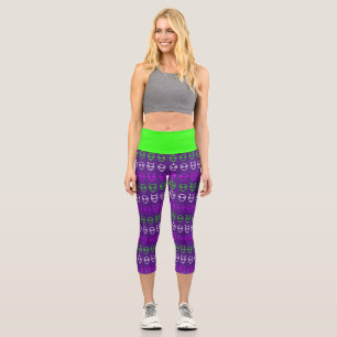 Alien Faces Trio Capri Leggings