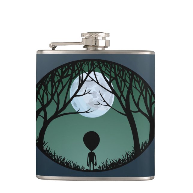 Alien Flask Alien Grey Drink Flasks Personalise (Front)