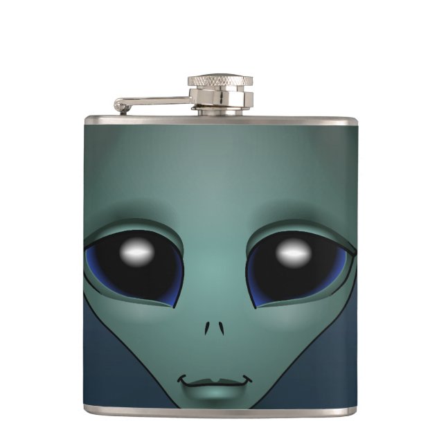 Alien Flask Alien Grey Drink Flasks Personalise (Front)