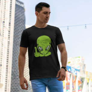 Alien Flip Off   T-Shirt