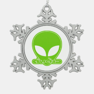 Alien [Foreigner] Tang Dao ★ Thai Language Script Snowflake Pewter Christmas Ornament