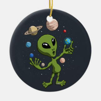 Alien found life ceramic tree decoration