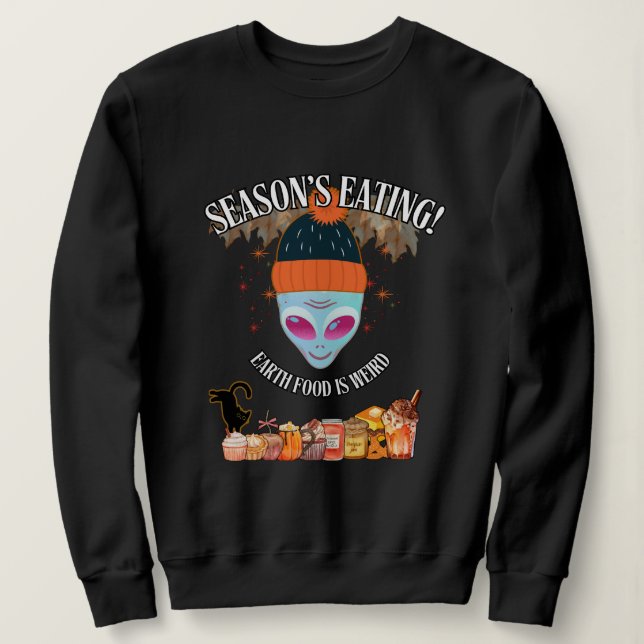 👽 Alien Funny Thanksgiving Sweatshirt (Design Front)