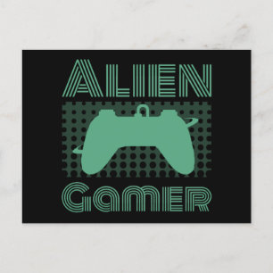 Alien Gamer Postcard