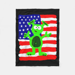 Alien Gifts for Men Women Kids Patriotic American Fleece Blanket
