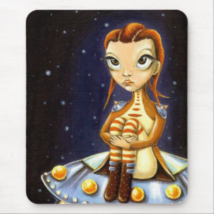 Alien girl mouse pad