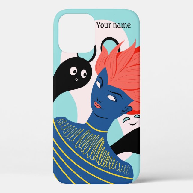 Alien Girl With Spooky Ghosts Imaginary Friends Case-Mate iPhone Case (Back)