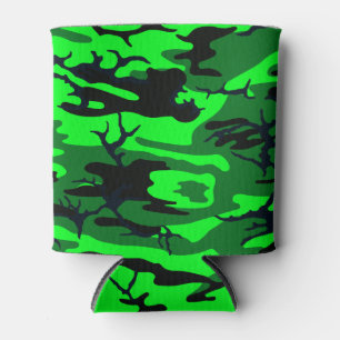 Alien Green Camo Can Cooler