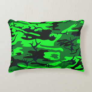 Alien Green Camo Decorative Cushion