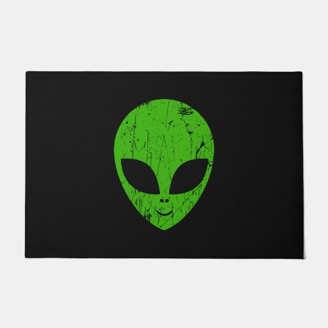 alien green head ufo science fiction extraterrestr doormat (Front)